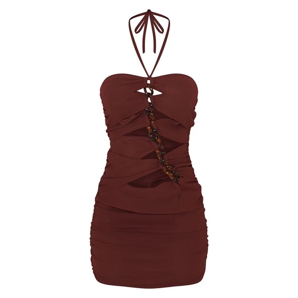 Tortoise Shell Chain Bodycon Dress - Picture 4 of 6